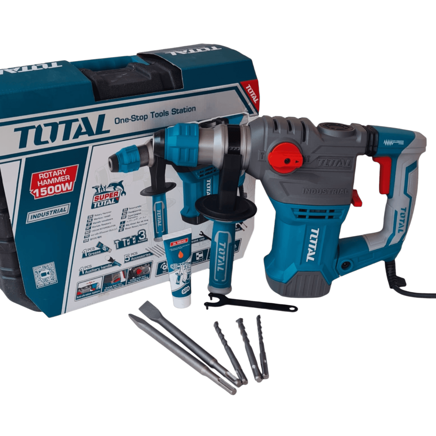 🔨 Rotomartillo TOTAL 1500W - Potencia y Precisión Profesional - HerramientasJM