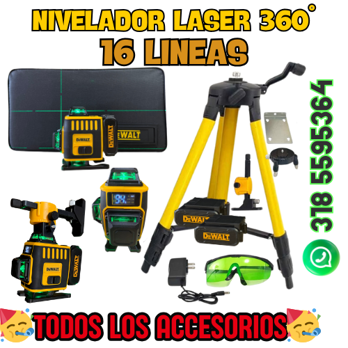 Nivel 16 lineas con baterias tipo taladro
