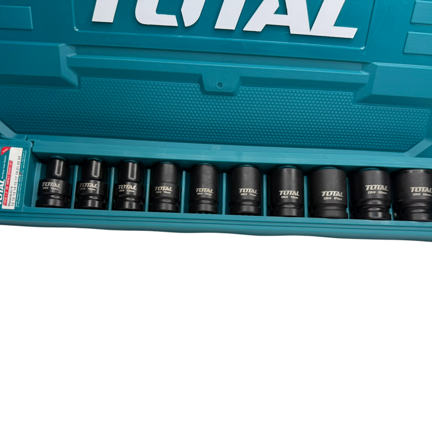 Llave de Impacto Inalámbrica TOTAL 20V 1/2” 405Nm con 2 Baterías, Copas y Maletín Rígido