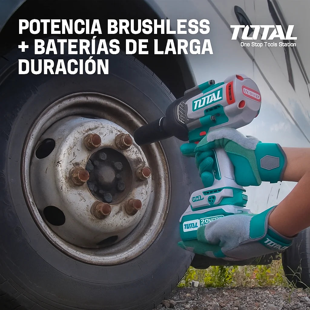 Combo Triple Llave de Impacto Brushless 20V – 400NM / 850NM / 1350NM + Cargador + 2 Baterías + 1 Año de Garantía